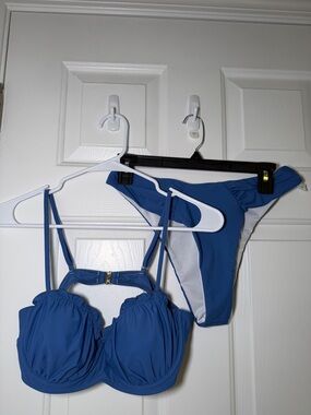 SHEIN Royal Blue Two-Piece Underwire Bikini Set